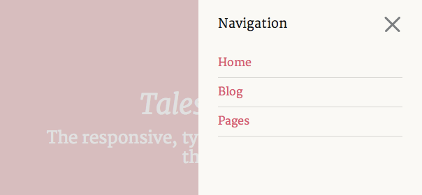Tales WordPress theme navigation
